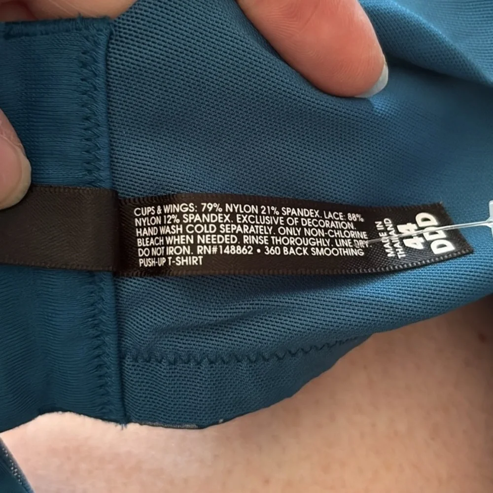 Torrid teal underwire bra with silver metallic stars Size 44DDD - Picture 7 of 7